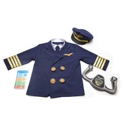 -Costume de Pilote - MELISSA & DOUG - Levier de commande - Veste avec plastron - Bleu