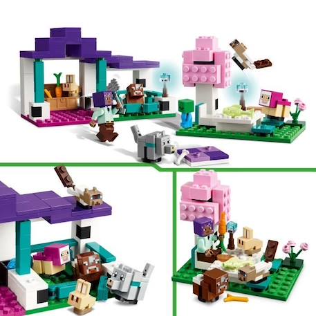 LEGO® 21253 Minecraft Le Sanctuaire Animalier, Jouet de Biome Plaine, Minifigurines de Personnages et Figurines d'Animaux VERT 3 - vertbaudet enfant 