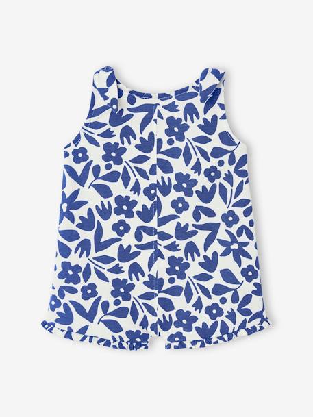 Combinaison bébé fille imprimée bleu imprimé+corail 2 - vertbaudet enfant 