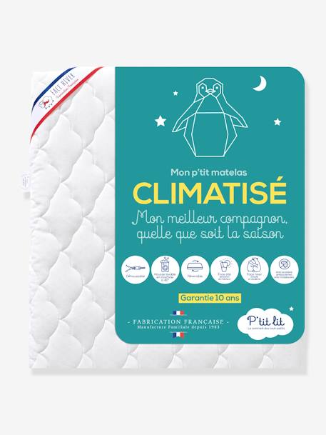 Matelas bébé Climatisé anti-acariens déhoussable blanc 1 - vertbaudet enfant 