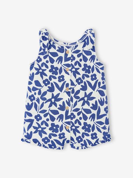 Combinaison bébé fille imprimée bleu imprimé+corail 4 - vertbaudet enfant 