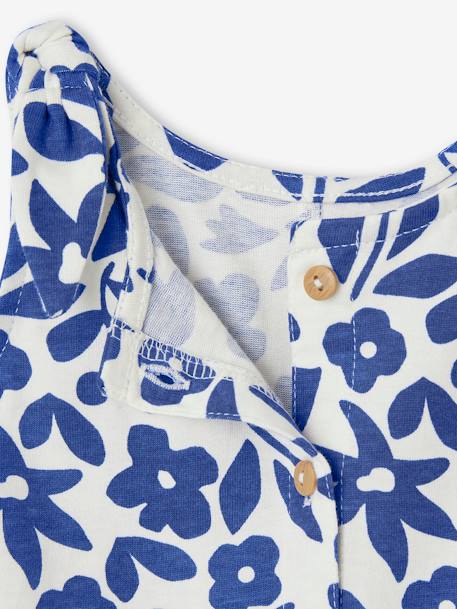 Combinaison bébé fille imprimée bleu imprimé+corail 3 - vertbaudet enfant 