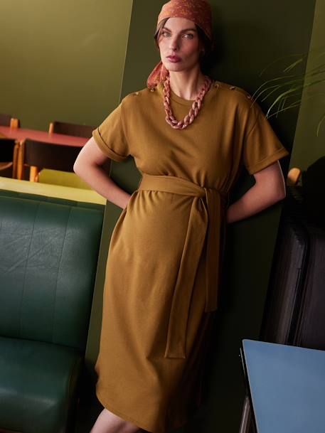 Robe longue grossesse en molleton olive 2 - vertbaudet enfant 