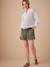 Short grossesse effet paperbag en gaze de coton olive 1 - vertbaudet enfant 
