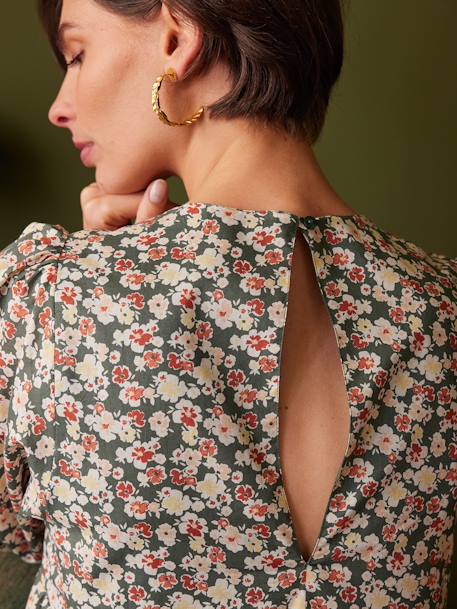 Blouse de grossesse imprimée fleurs vert sauge 5 - vertbaudet enfant 