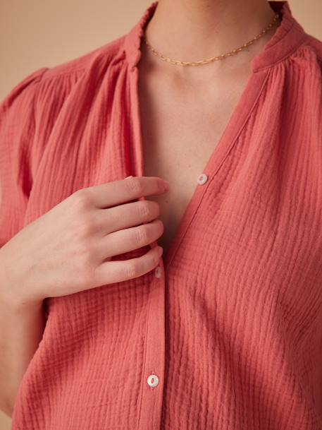 Blouse grossesse en gaze de coton écru+vieux rose 10 - vertbaudet enfant 