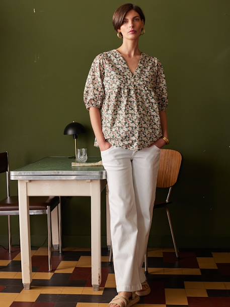 Blouse de grossesse imprimée fleurs vert sauge 4 - vertbaudet enfant 