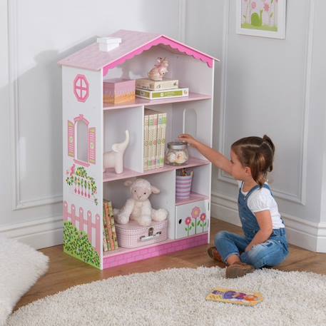 KidKraft - Bibliothèque en bois en forme de Maison de Poupée Cottage pour Enfant avec 3 étages - Rose ROSE 2 - vertbaudet enfant 