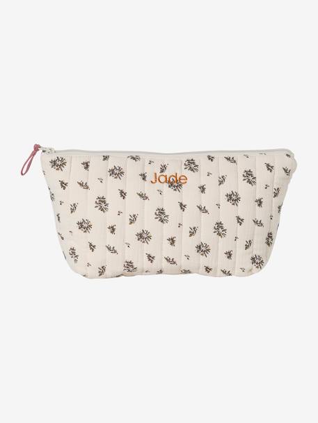 Trousse de toilette enfant en gaze de coton Babylone+bleu grisé+imprimé fleurs grenier+Lovely Leo 11 - vertbaudet enfant 