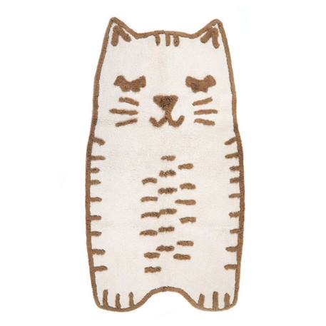 Tapis Coton Chat Little Charlie par Nattiot - Multicolore - 65 x 120 cm BEIGE 1 - vertbaudet enfant 