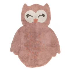 -Tapis Coton Hibou Little Pepa par Nattiot - Multicolore - 90 x 115 cm