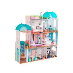 Jouet-Poupons et poupées-KidKraft - Maison de poupées Camila en bois avec 30 accessoires inclus, son et lumière