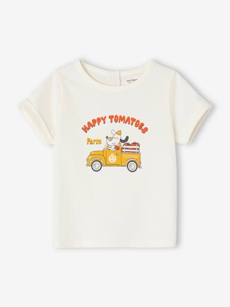 Tee-shirt 'farmer' bébé écru 1 - vertbaudet enfant 