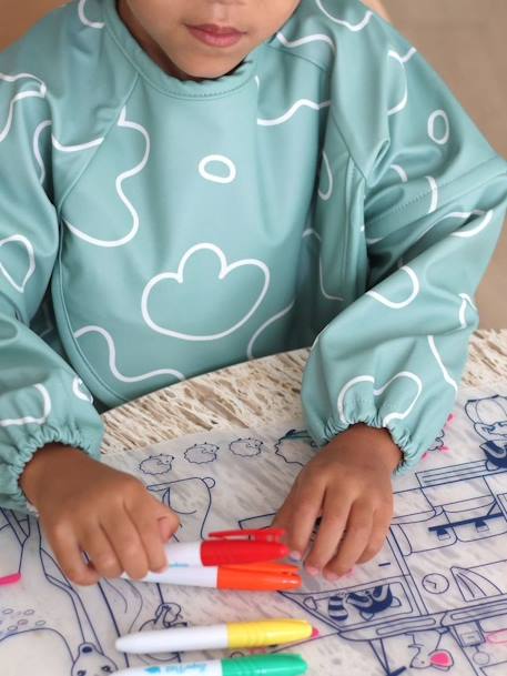 Bavoir à manches évolutif 2 en 1 Playful beige+blush+vert sauge 18 - vertbaudet enfant 