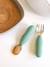 Lot de 2 pré-couverts d'apprentissage 2e âge en inox et silicone beige imprimé+Sage green+Velvet grey 7 - vertbaudet enfant 