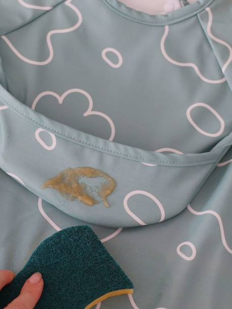 Bavoir à manches évolutif 2 en 1 Playful beige+blush+vert sauge 22 - vertbaudet enfant 
