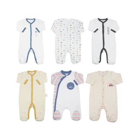 Lot De 6 Pyjamas Bébé Trois Kilos Sept - Blanc  6 Mois BLANC 1 - vertbaudet enfant 