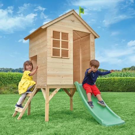 Maisonnette en bois TP Sunnyside pour enfants inclus avec échelle et glissière 1.2m - Norme FSC MARRON 2 - vertbaudet enfant 