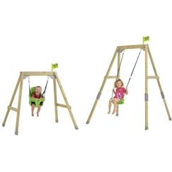 Jouet-Jeux de plein air-Mon Premier Portique Tp Toys « Forest Acorn » 2 En 1 Fsc Balancoire / Fauteuil Bebe / Kit D'Ancrage H.200 Cm