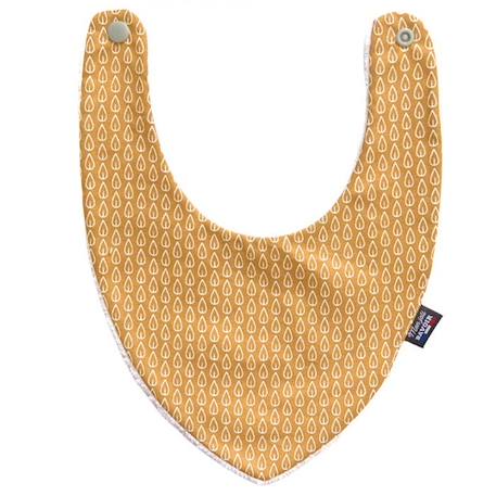 Bavoir bandana jaune feuilles - 100% coton - 3 à 18 mois - Absorption maximale - Fermeture pression - Lavage à 40° JAUNE 1 - vertbaudet enfant 