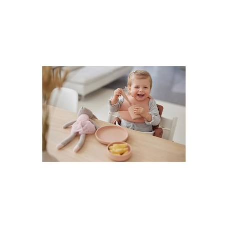 Coffret de table bébé Silicone Rose Pale (4pcs) - Set vaisselle - Assiette Verre Couverts ROSE 4 - vertbaudet enfant 