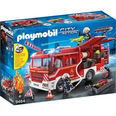PLAYMOBIL 9464 Fourgon d'intervention des pompiers jaune avec canon à eau fonctionnel - City Action ROUGE 1 - vertbaudet enfant 
