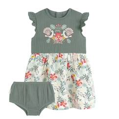 -Robe bébé fille et culotte en gaze de coton Pretty Jungle