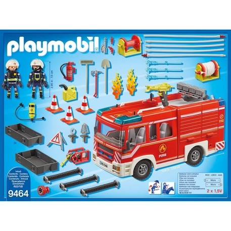 PLAYMOBIL 9464 Fourgon d'intervention des pompiers jaune avec canon à eau fonctionnel - City Action ROUGE 3 - vertbaudet enfant 