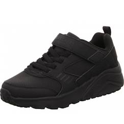 Chaussures-Chaussures garçon 23-38-Baskets enfant - SKECHERS - Uno Lite Donex - Synthétique - Lacets - Noir/noir