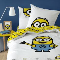 Linge de maison et décoration-Linge de lit enfant-Housse de couette + taie d'oreiller 100% coton - Minions