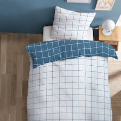Linge de maison et décoration-Linge de lit enfant-Parure de lit imprimée 100% coton, CHECKS 140x200 cm OCEAN