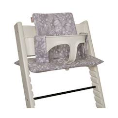Puériculture-Chaise haute, réhausseur-Coussin de chaise haute évolutive - JOLLEIN - Botanical Nougat - Réglable - Siège bébé - Blanc - Beige - Mixte