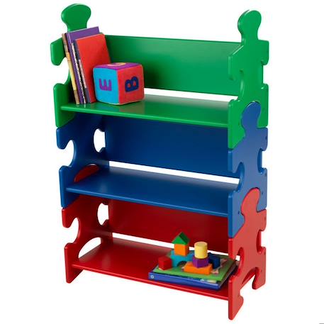 KidKraft - Bibliothèque en bois Puzzle Primaire pour Enfant avec 3 Étagères MULTICOLORE 1 - vertbaudet enfant 
