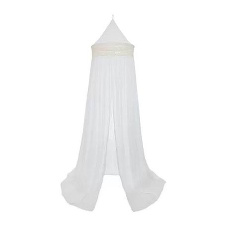 Ciel de lit Voile Moustiquaire 245cm Boho Lace Blanc Ivoire Jollein BLANC 1 - vertbaudet enfant 