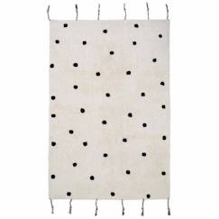 Tapis enfant Nümi tissé main coton naturel / noir 100x150 - Nattiot  - vertbaudet enfant