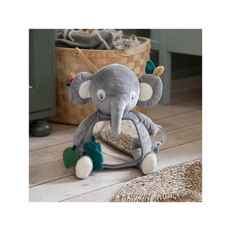 Jouet d'activité Finley l'éléphant - Peluche avec miroir - Sebra GRIS 3 - vertbaudet enfant 