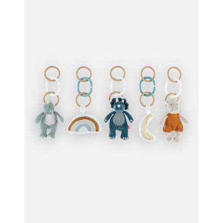 Jouets pour Arche d'éveil - NOUKIE'S - Tiga & Stegi - Multicolore - Papier froissé, pouêt et hochet BLEU 1 - vertbaudet enfant 