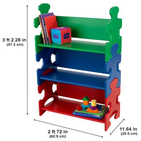 KidKraft - Bibliothèque en bois Puzzle Primaire pour Enfant avec 3 Étagères MULTICOLORE 5 - vertbaudet enfant 