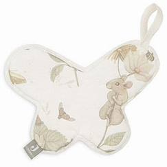 Puériculture-Attache sucette tissu - JOLLEIN - Dreamy Mouse - Blanc - Porte tétine bébé