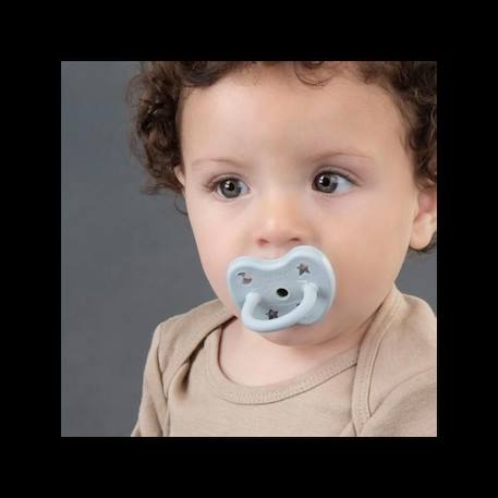 Tétine physiologique en caoutchouc naturel 3 - 36 mois Bleu et Gris - HEVEA BLEU 2 - vertbaudet enfant 