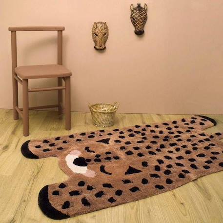 Tapis enfant guépard LITTLE CHEETAH - 65 x 125 cm - Coton - Oeko Tex - Nattiot MARRON 2 - vertbaudet enfant 