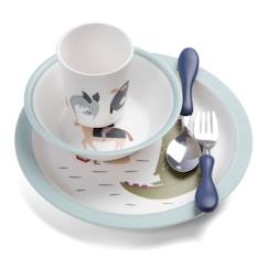Puériculture-Repas-Vaisselle, coffret repas-Coffret repas Dragon Tales - Blanc - Ensemble de vaisselle pour enfants - Sebra