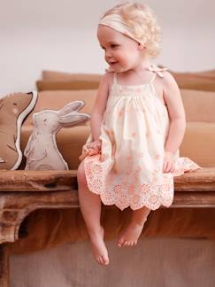 -Robe brodée et son bandeau assorti bébé
