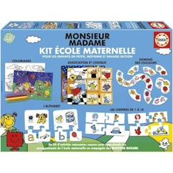 Jouet-Jeux éducatifs-Jeu d'apprentissage - EDUCA - Monsieur Madame - Kit École Maternelle