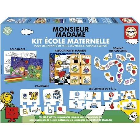 Jeu d'apprentissage - EDUCA - Monsieur Madame - Kit École Maternelle BLEU 1 - vertbaudet enfant 