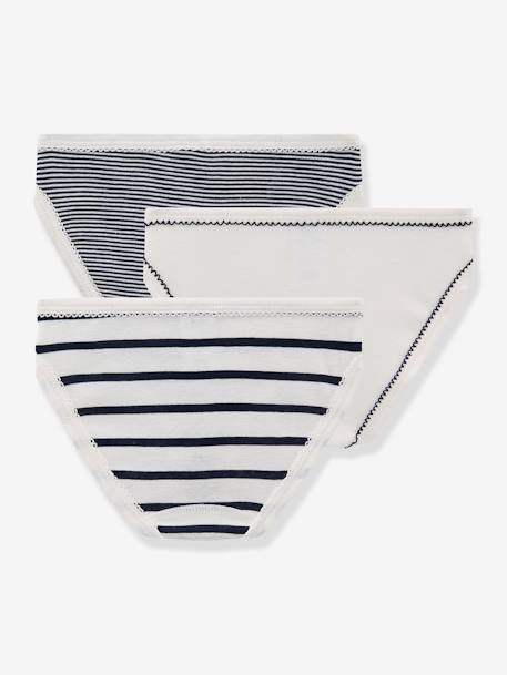 Lot de 3 culottes rayées petite fille blanc 2 - vertbaudet enfant 