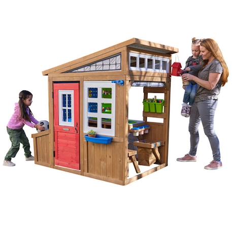 KidKraft - Maisonnette d'extérieur pour enfant Hobby Workshop en bois - atelier de bricolage avec accessoires inclus MARRON 1 - vertbaudet enfant 