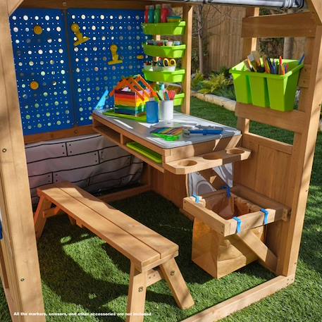 KidKraft - Maisonnette d'extérieur pour enfant Hobby Workshop en bois - atelier de bricolage avec accessoires inclus MARRON 4 - vertbaudet enfant 