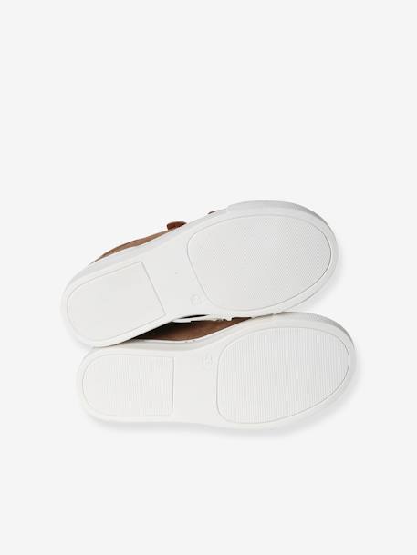 Baskets enfant fille cuir à scratchs marine+marron 11 - vertbaudet enfant 