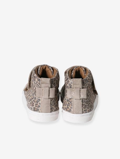 Basket bébé fille cuir à scratchs beige imprimé 3 - vertbaudet enfant 